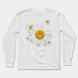 Daisy flower minimal white cute Long Sleeve T-Shirt